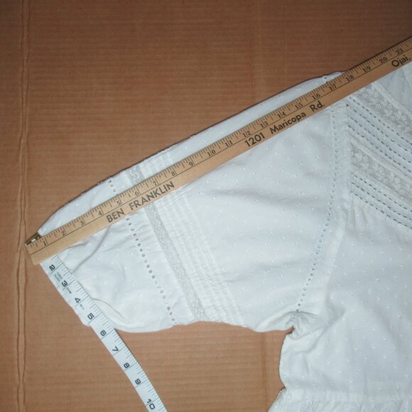Anthropologie White Swiss Dot Boho Babydoll Dress | Size Small - Picture 7 of 14